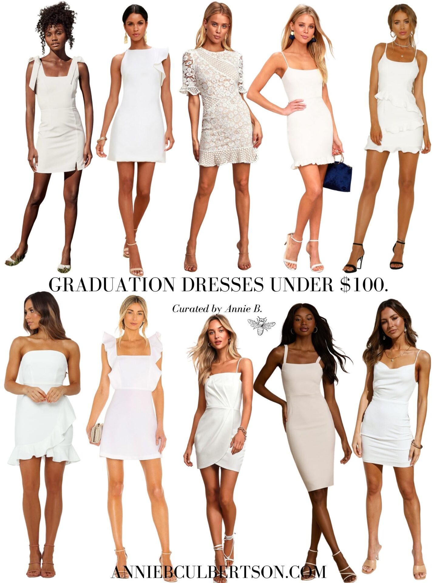 White Graduation Dresses at Different Price Points