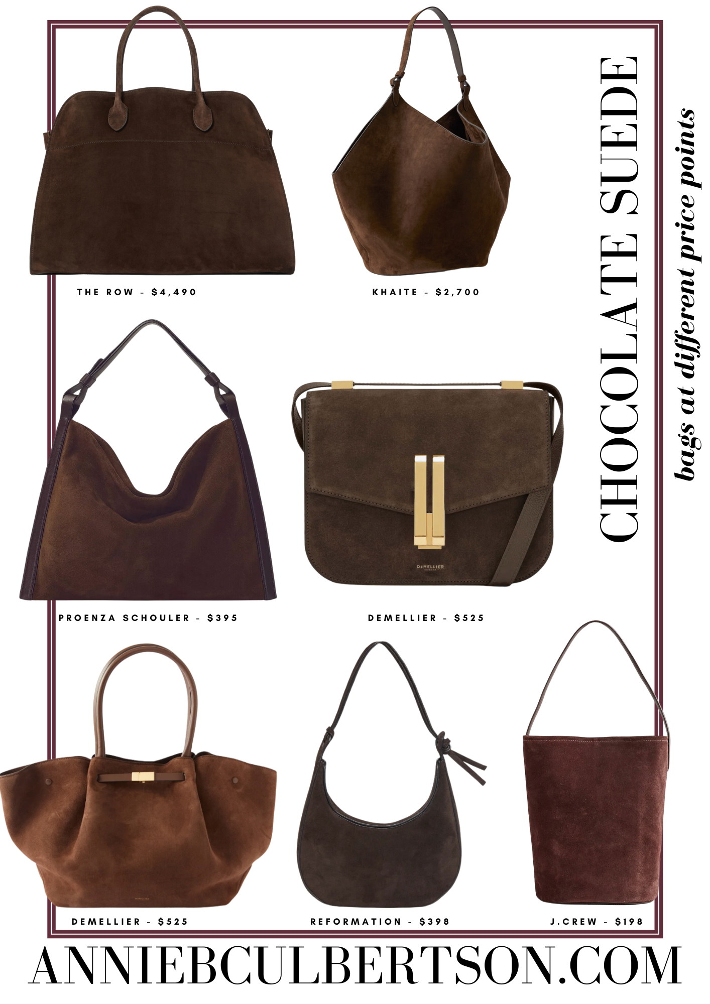 Brown Suede Bags at Different Price Points